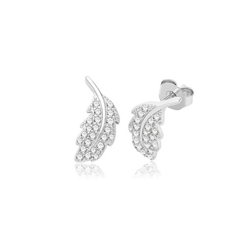 Leaf Stud Climber Earrings