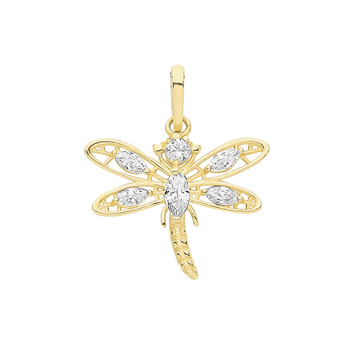 CZ Dragonfly Pendant