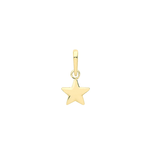 9ct Yellow Gold Ladies Star Pendant Charm 0.14g