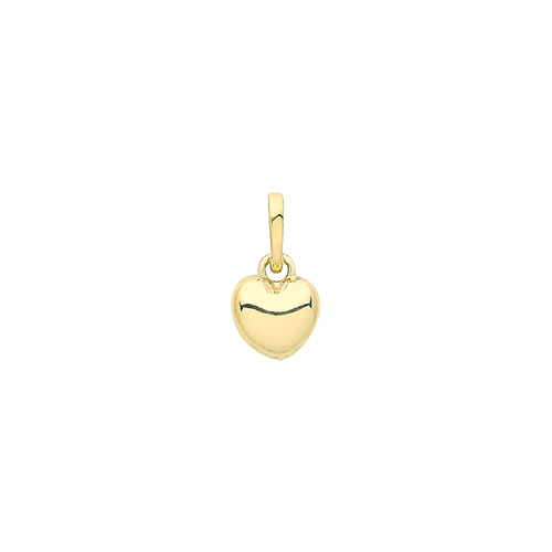 9ct Yellow Gold Ladies Heart Pendant Charm 0.19g