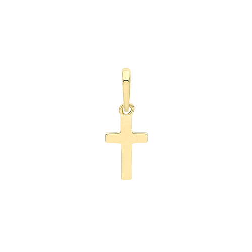 9ct Yellow Gold Ladies Cross Pendant Charm 0.17g