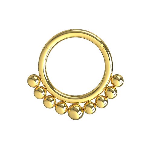 316L Surgical Steel Tribal Ball Hinged Clickers- Gold