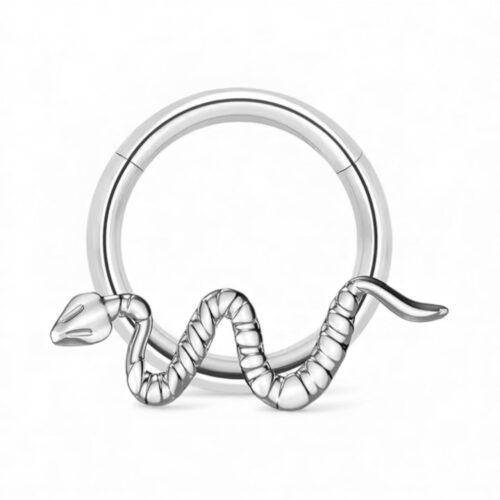 316L Surgical Steel Slithering Snake Hinged Segment Hoop Ring Clicker 1.2mm x 12mm