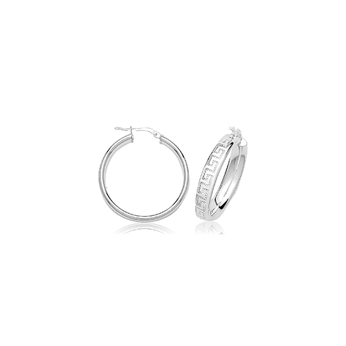 Greek Design Hoop Earrings