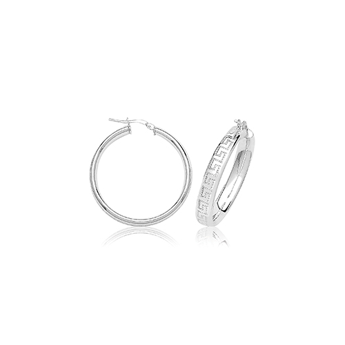 Greek Design Hoop Earrings