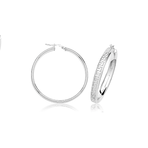 Greek Design Hoop Earrings