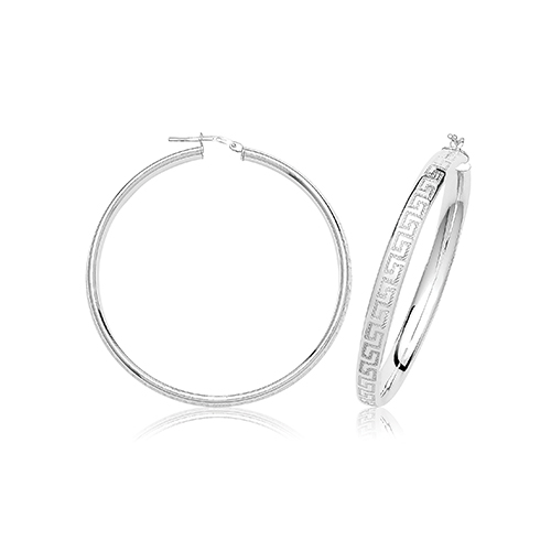 Greek Design Hoop Earrings