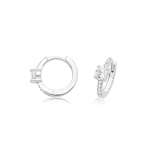 CZ Clicker Hinged Earrings