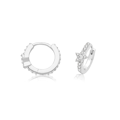 CZ Clicker Hinged Earrings