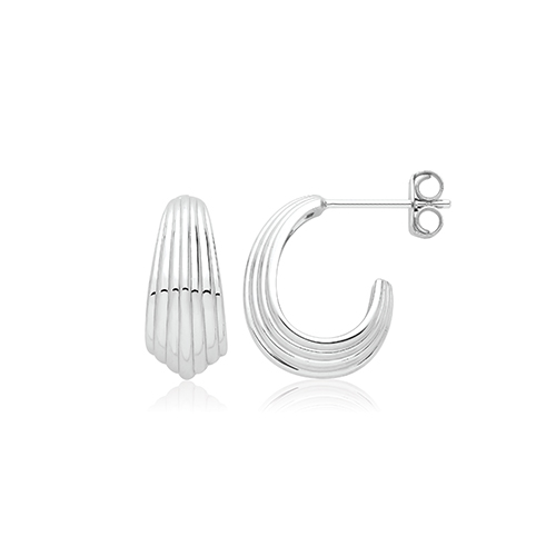 Ribbed Dome Earrings