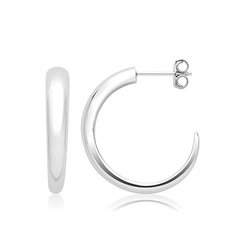 Dome Stud Hoop Earrings