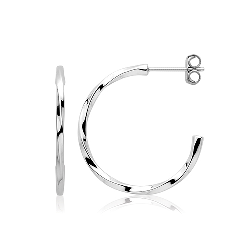Twisted Stud Hoop Earrings