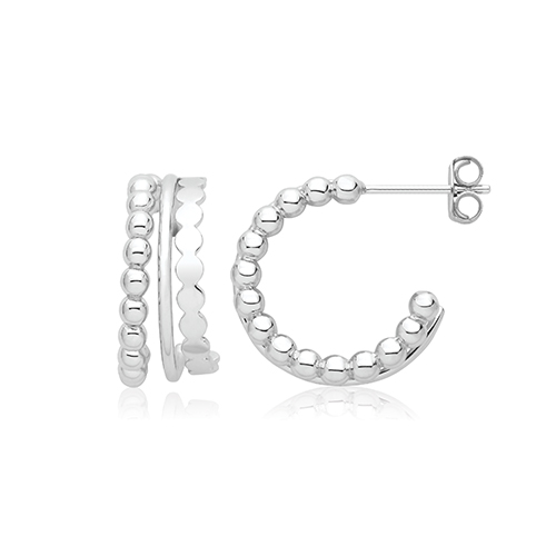 Triple Hoop Stud Earrings