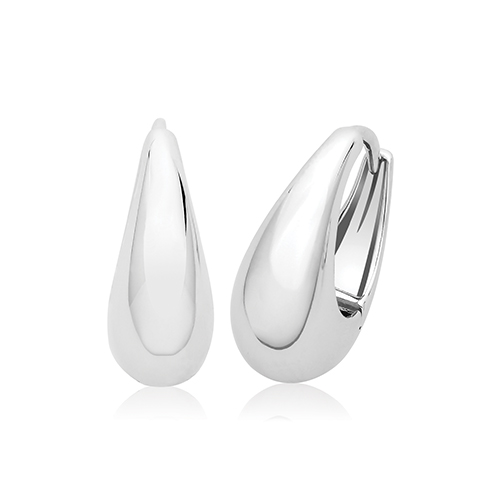 Rhodium Dome Earrings