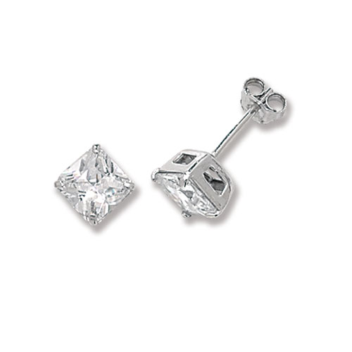Square CZ Stud Earring