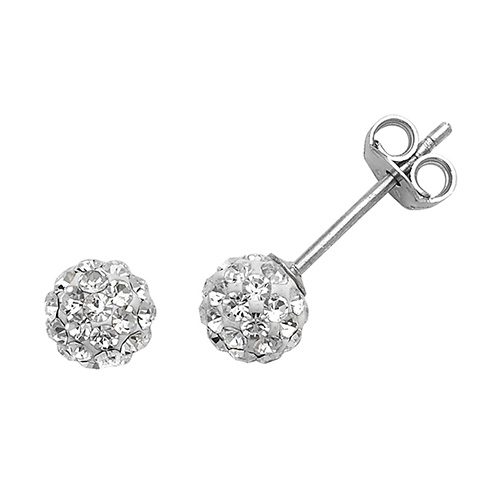 Crystal Ball Stud Earrings