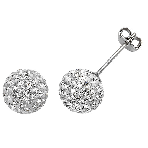 Crystal Ball Stud Earrings