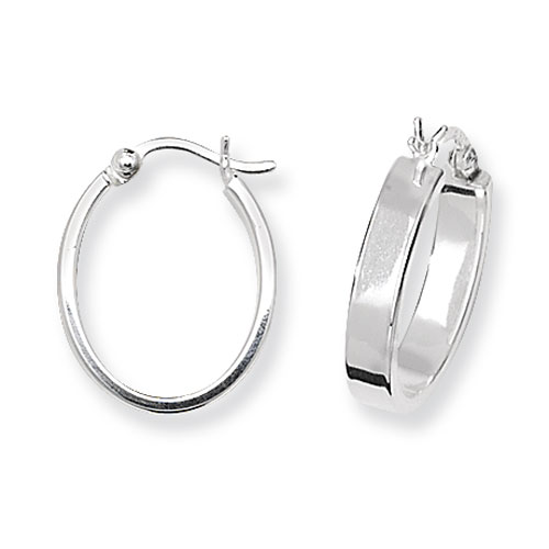 Oval Plain Hoop Earrings