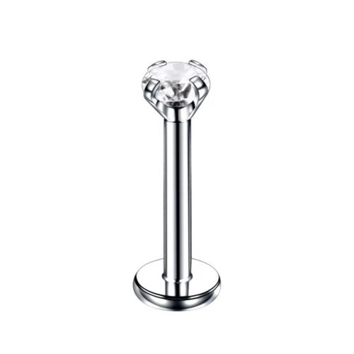 CZ Crystal Threaded Labret Flatback