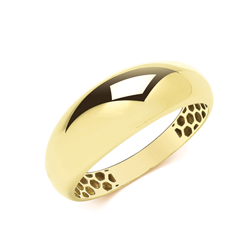 9ct Yellow Gold Plain Dome Ring