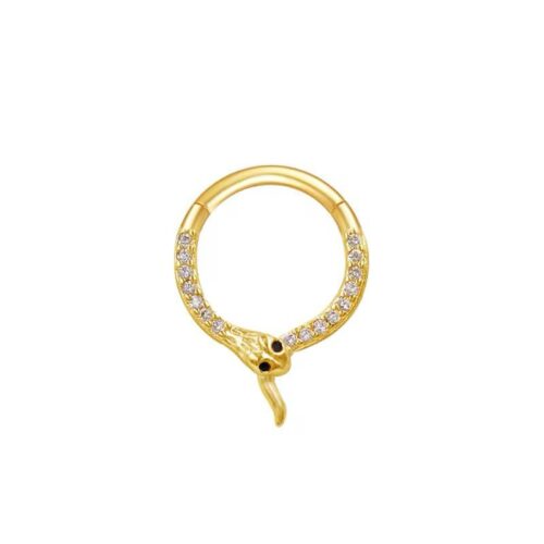 New Karma 316L Surgical Steel Snake Septum Ring- Gold