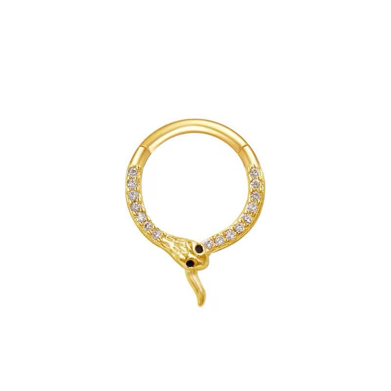 New Karma 316L Surgical Steel Snake Septum Ring- Gold