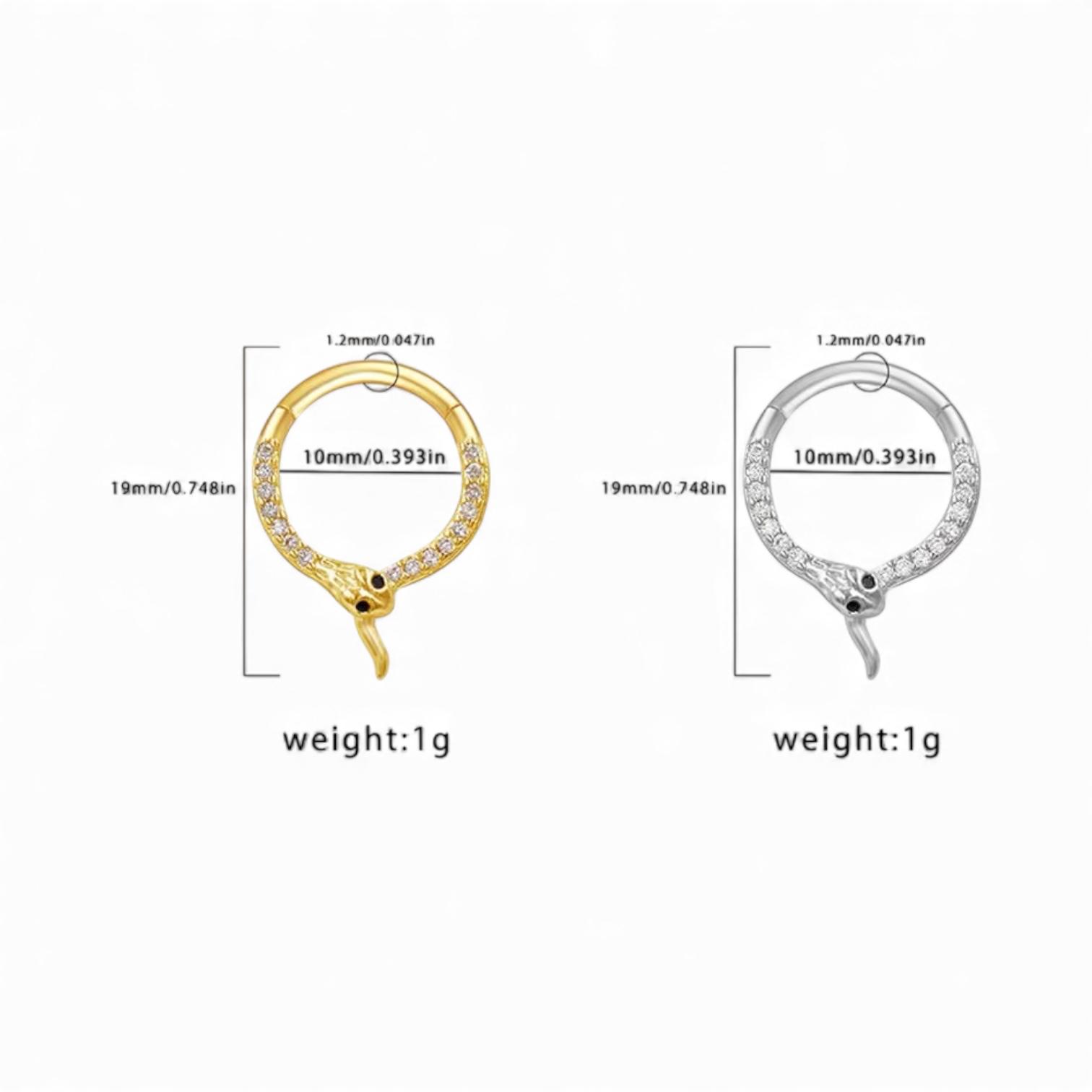 New Karma 316L Surgical Steel Snake Septum Ring - Image 2