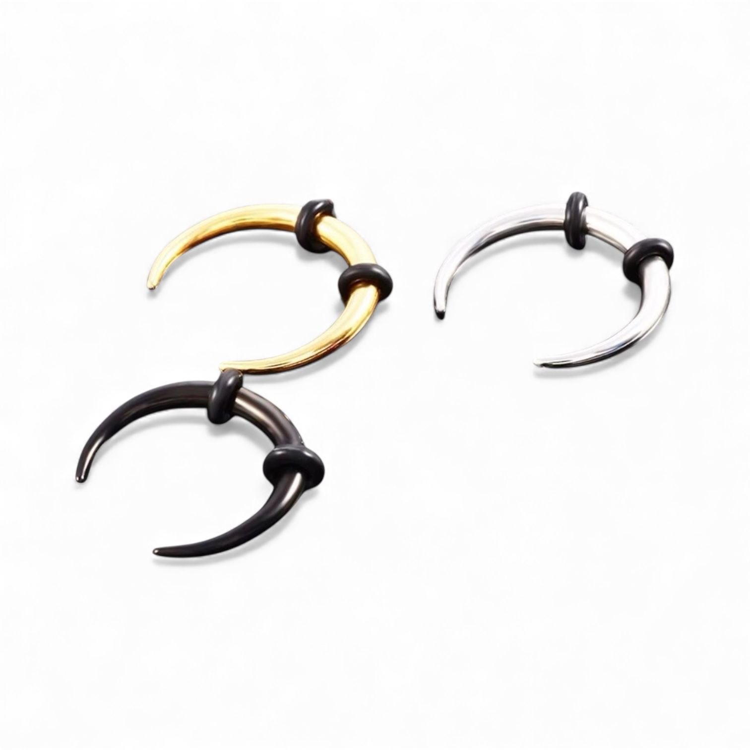 316L Surgical Steel Septum Stretcher Expander 1.2mm x 10mm, 12mm- Black - Image 2