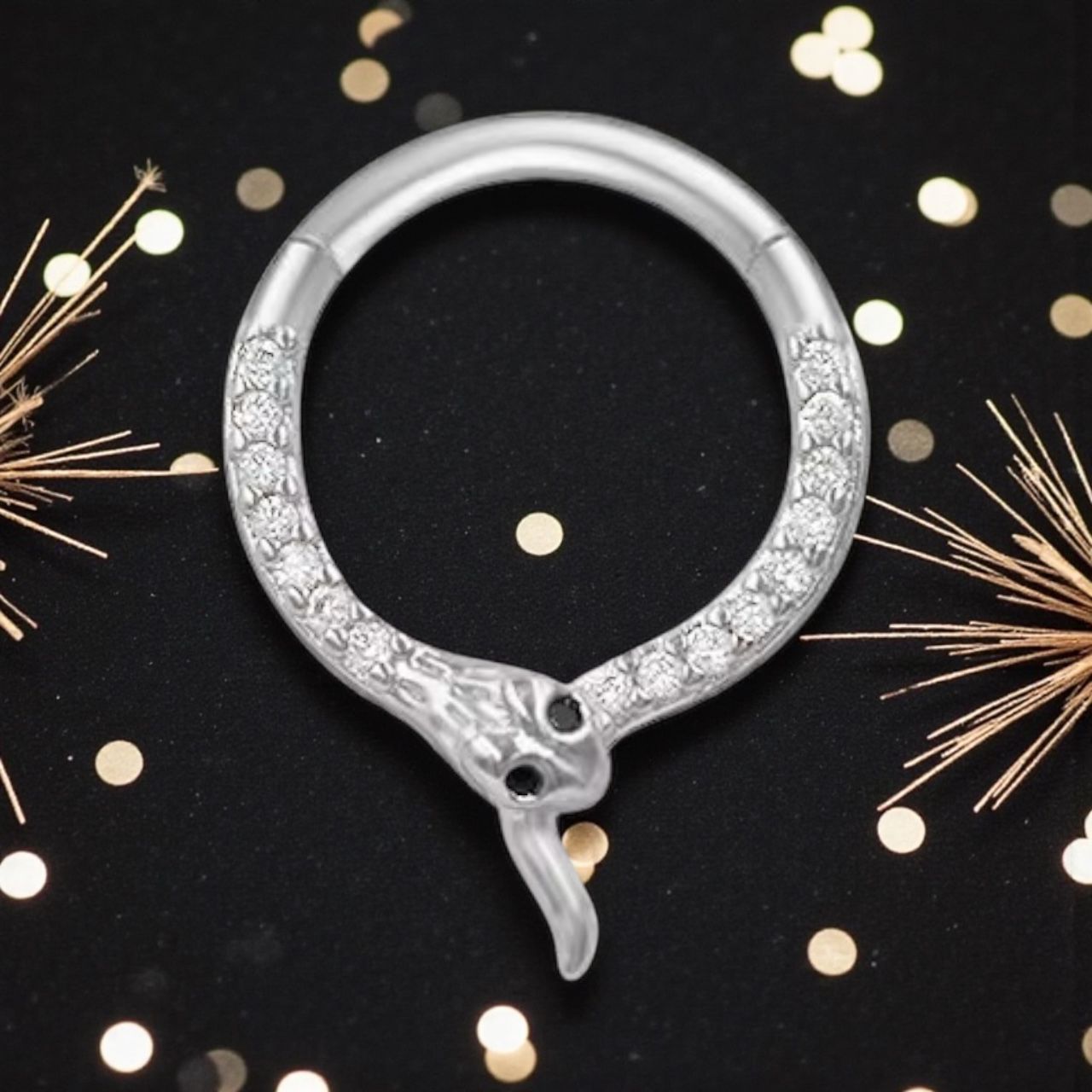 New Karma 316L Surgical Steel Snake Septum Ring - Image 3