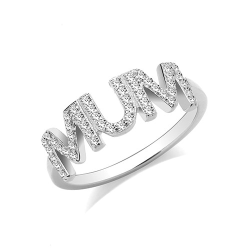 925 Sterling Silver CZ Mum Ring