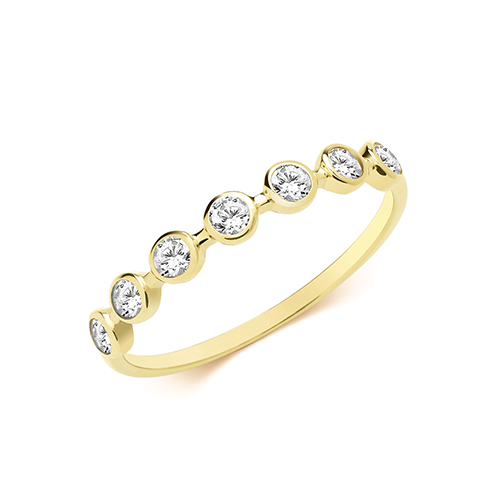 9ct Yellow Gold CZ Set Eternity Ring