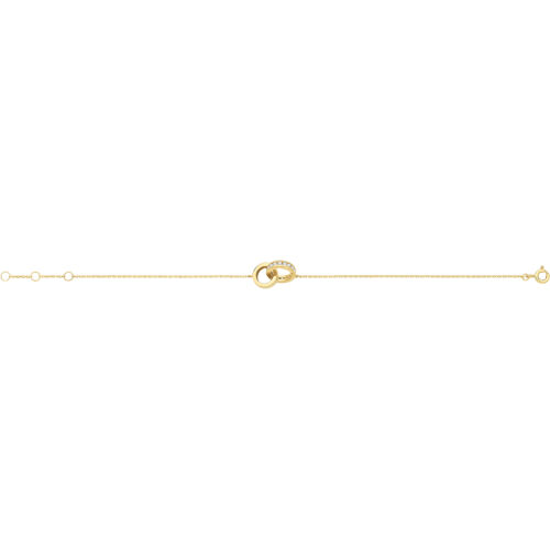 9ct Yellow Gold CZ Interlocking Circle Bracelet