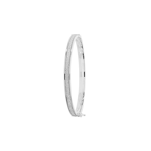 9ct White Gold Babies Hinged Bangle 3.10g