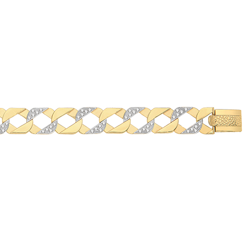 9ct Yellow Gold Cast CZ Chain