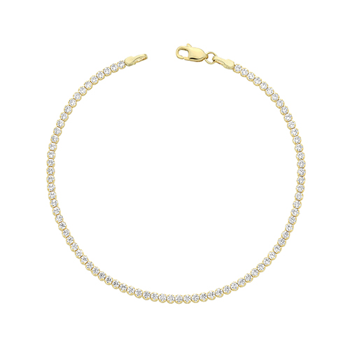 9ct Yellow Gold CZ Tennis Bracelet 2.68g - Image 2