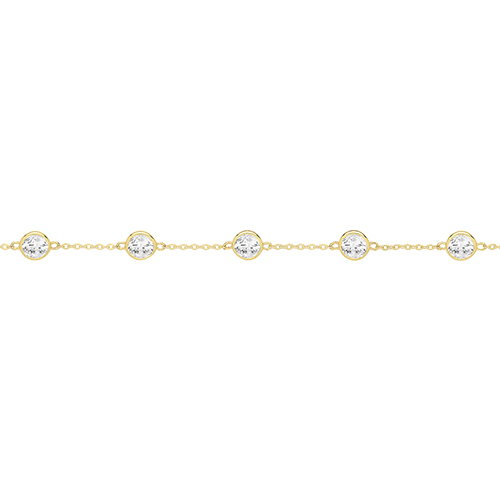 9ct Yellow Gold CZ Station Bracelet 1.45g - Image 2