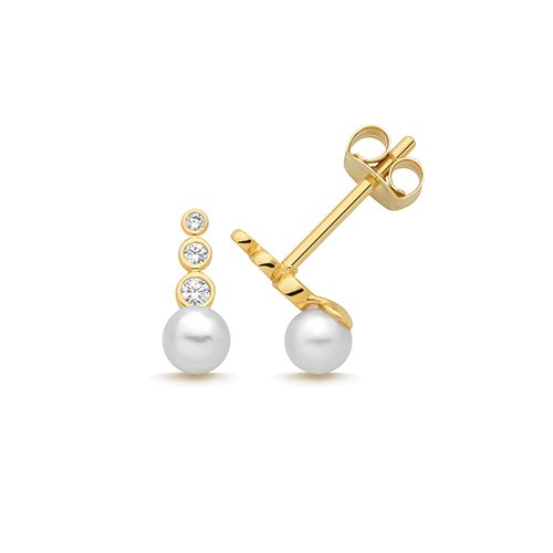 Pearl Drop Stud Earrings