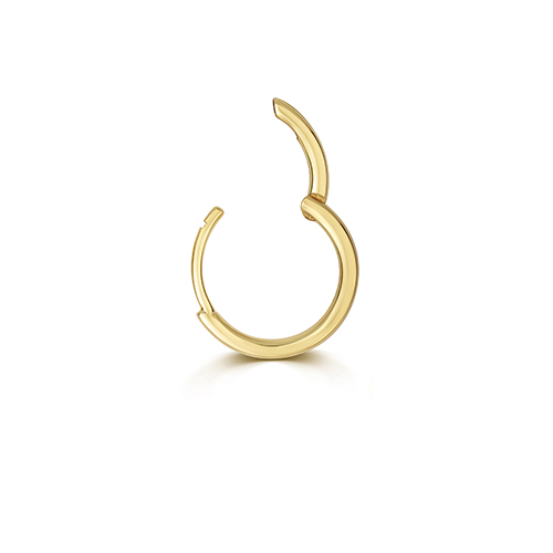 18ct Yellow Gold Cartilage Earring Solid Round Tube Clicker 1.5mm x 10.0mm - Image 2