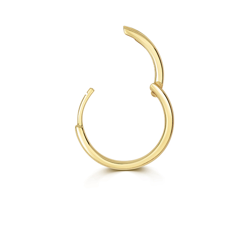 18ct Yellow Gold Cartilage Earring Solid Round Tube Clicker 1.5mm x 14.0mm - Image 2