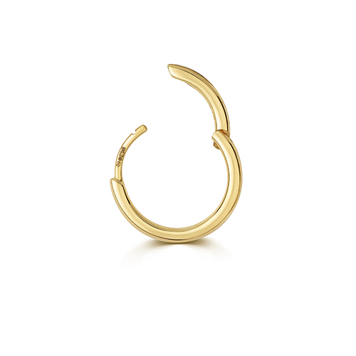 18ct Yellow Gold Cartilage Earring Solid Round Tube Clicker 1.70mm x 12.00mm - Image 3