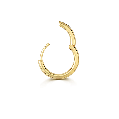 18ct Yellow Gold Cartilage Earring Solid Round Tube Clicker 2.00mm x 12.00mm - Image 3