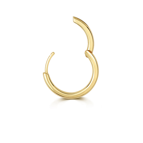 18ct Yellow Gold Cartilage Earring Solid Round Tube Clicker 2.00mm x 14.00mm - Image 2