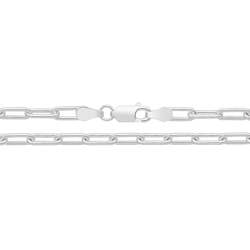 925 Sterling Silver Paper Clip Ankle Anklet Bracelet 10" 5.30g