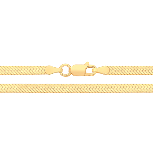 925 Sterling Silver Gold Plated Flat Snake Ankle Anklet Bracelet 10" 3.10g