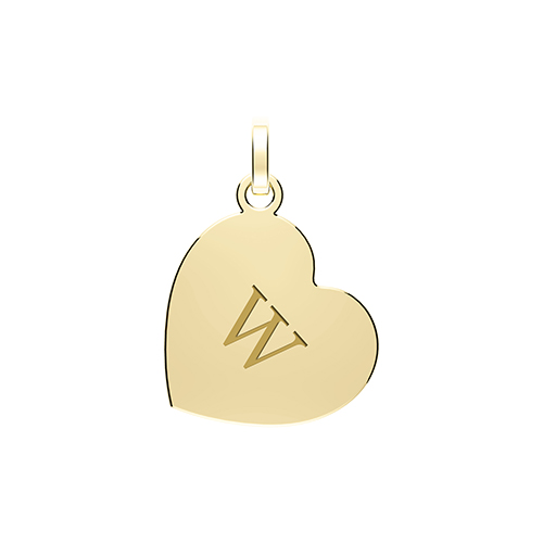 Heart Initial W Pendant