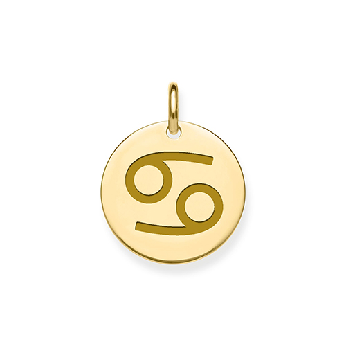 9ct Yellow Gold Cancer Zodiac Pendant Charm 0.42g