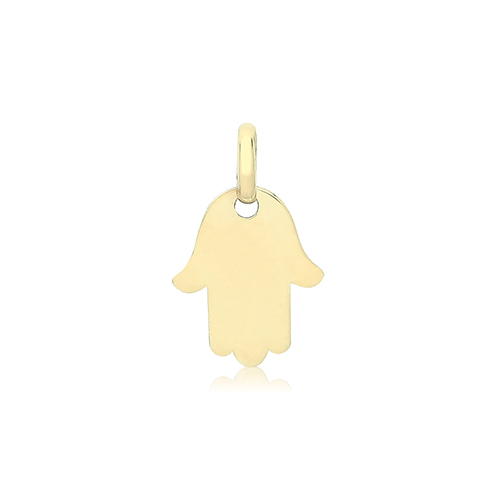 9ct Yellow Gold Plain Hamsa Pendant Charm 0.22g