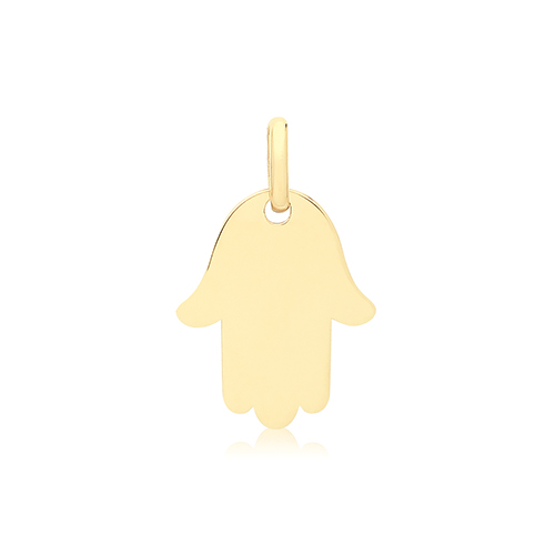 9ct Yellow Gold Plain Hamsa Pendant Charm 0.28g