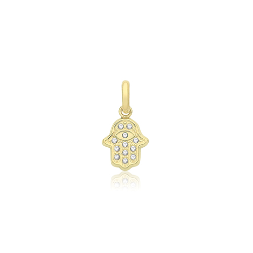 9ct Yellow Gold Hamsa Pendant Charm 0.20g