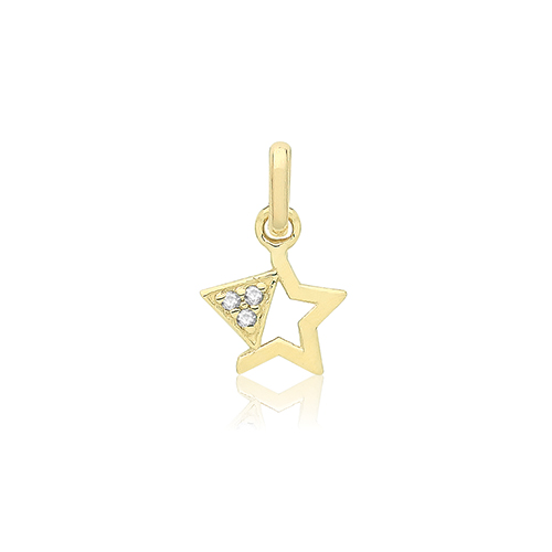 Gold CZ Star Pendant
